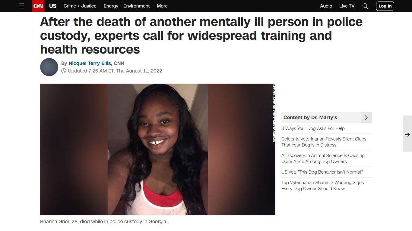 After the death of another mentally ill person in police custody ...